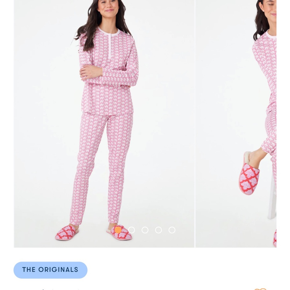 Roller Rabbit Pink Striped Pajama Set Lightweight Cotton